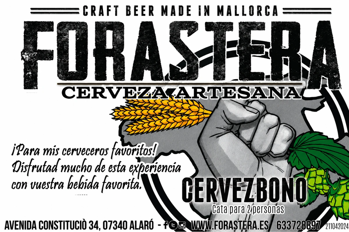 FORASTERA Cervezbono gift voucher for a beer tasting in Alaró, Mallorca