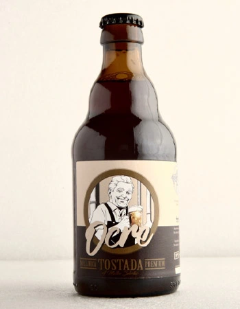 Ocre Premium Tostada by FORASTERA, toasted Dark Lager brewed in Mallorca