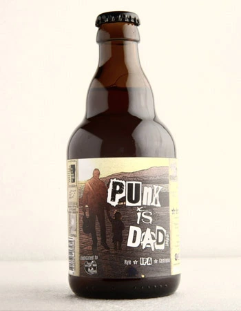 Punk Is Dad by FORASTERA, Black Rye IPA brewed in Mallorca