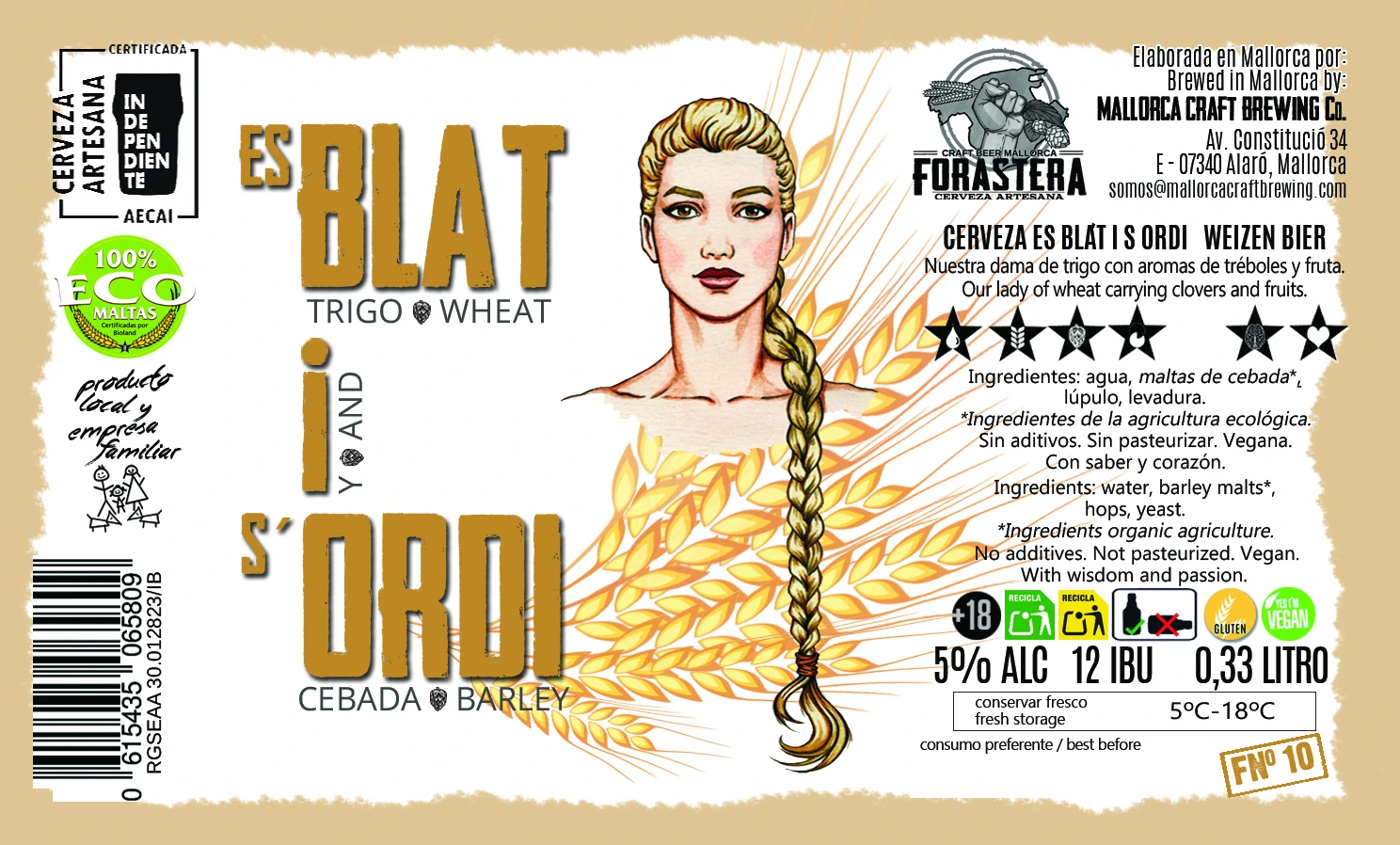 Mallorca Weizen label design by FORASTERA