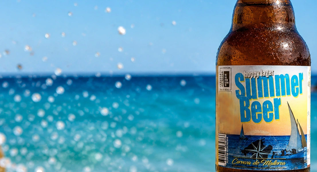 Summer Beer Craft Lager by FORASTERA in Mallorca, a refreshing craft beer by the sea