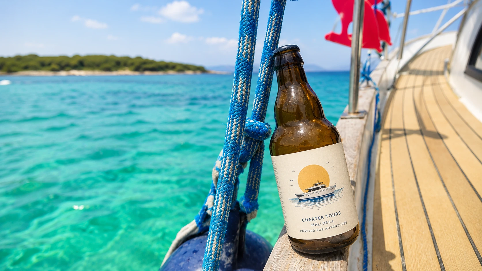 Cerveza artesanal personalizada creada por FORASTERA en Mallorca con etiquetas ficticias de ejemplo